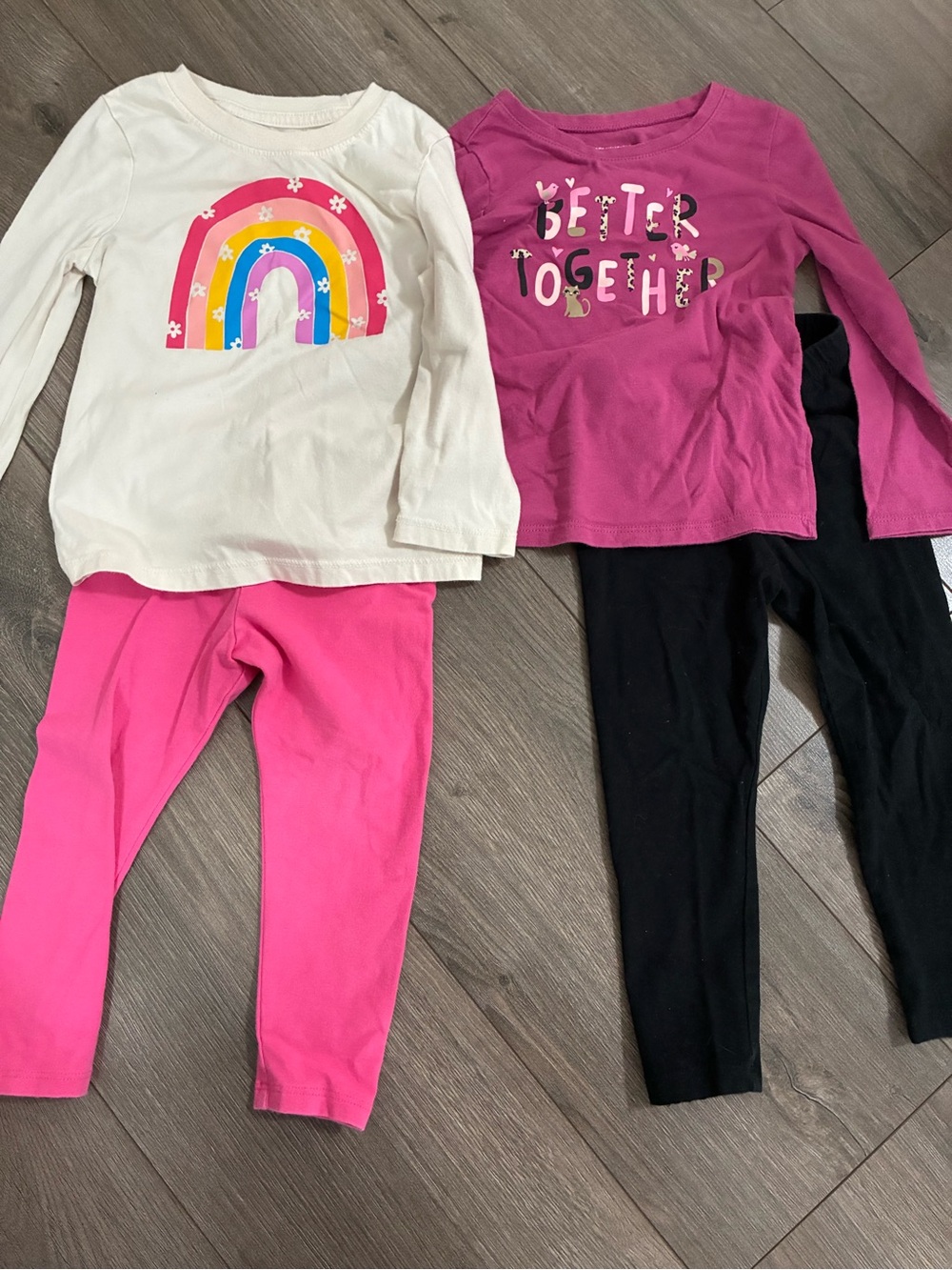 Cat & Jack White Toddler Tee with Pink and Yellow Accent